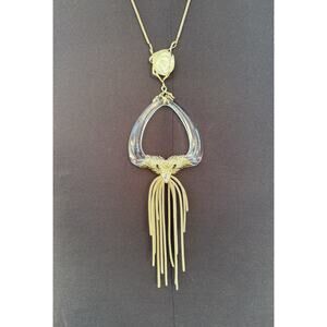 Vtg Alexis Bittar Lucite Necklace RARE BIRD Crystal Tassel Pendant Statement NWT